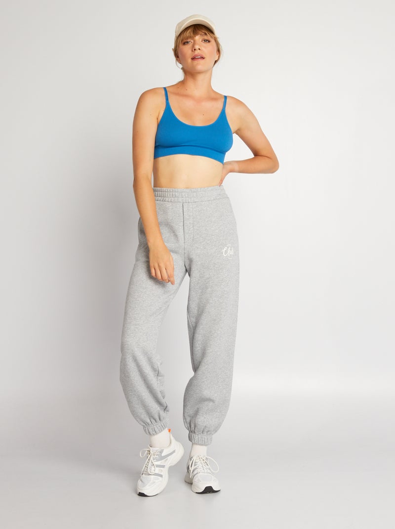 Joggingbroek van sweatstof Grijs - Kiabi