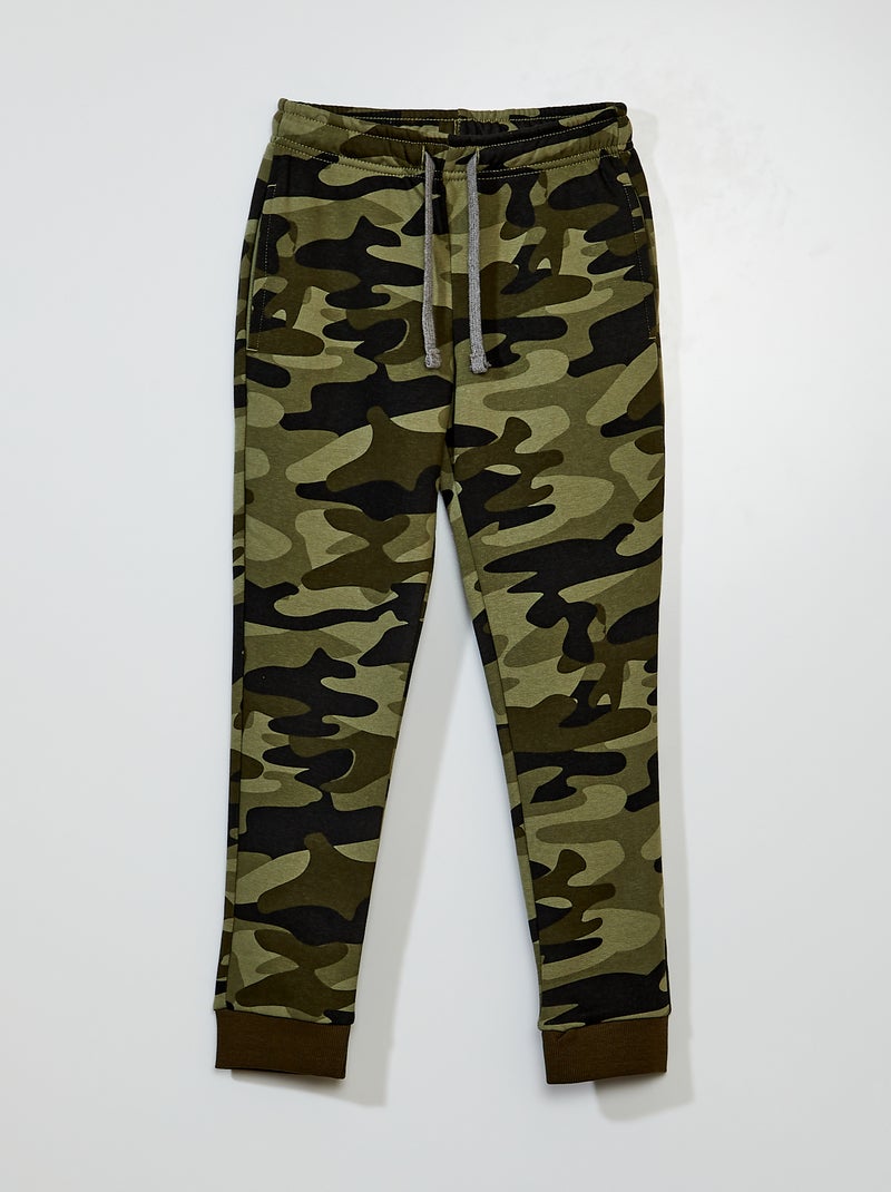 Joggingbroek van sweatstof met print KAKI - Kiabi