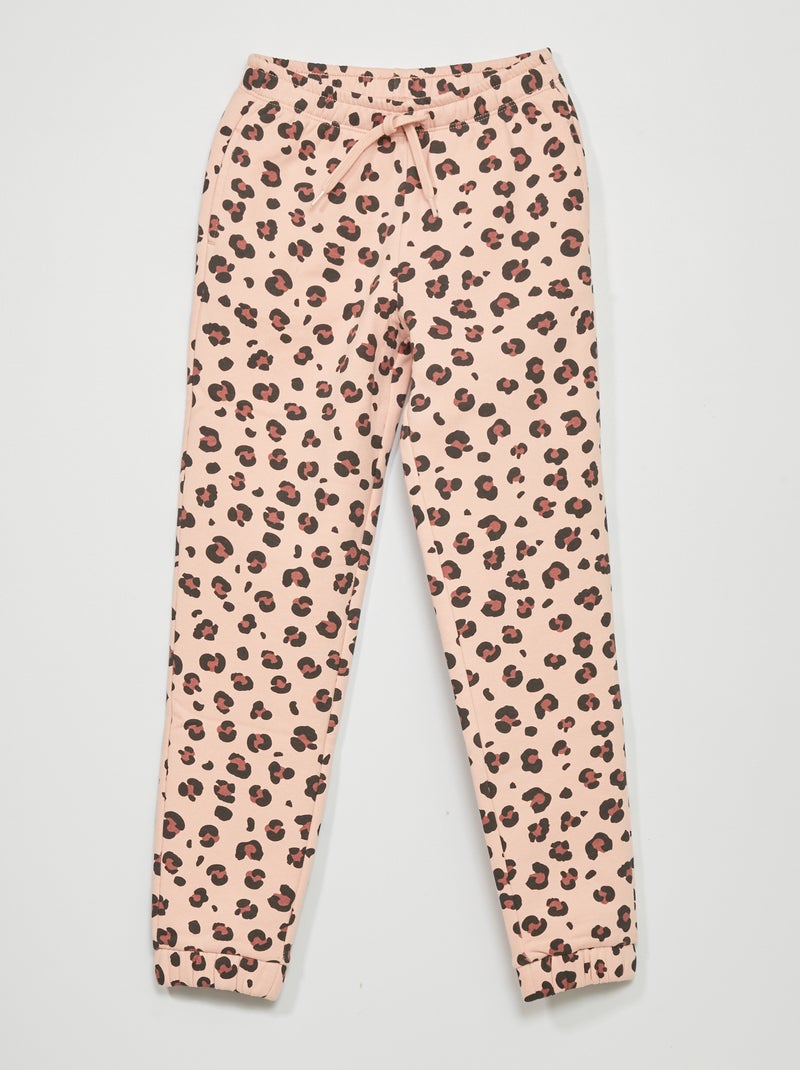 Joggingbroek van sweatstof met print ROSE - Kiabi