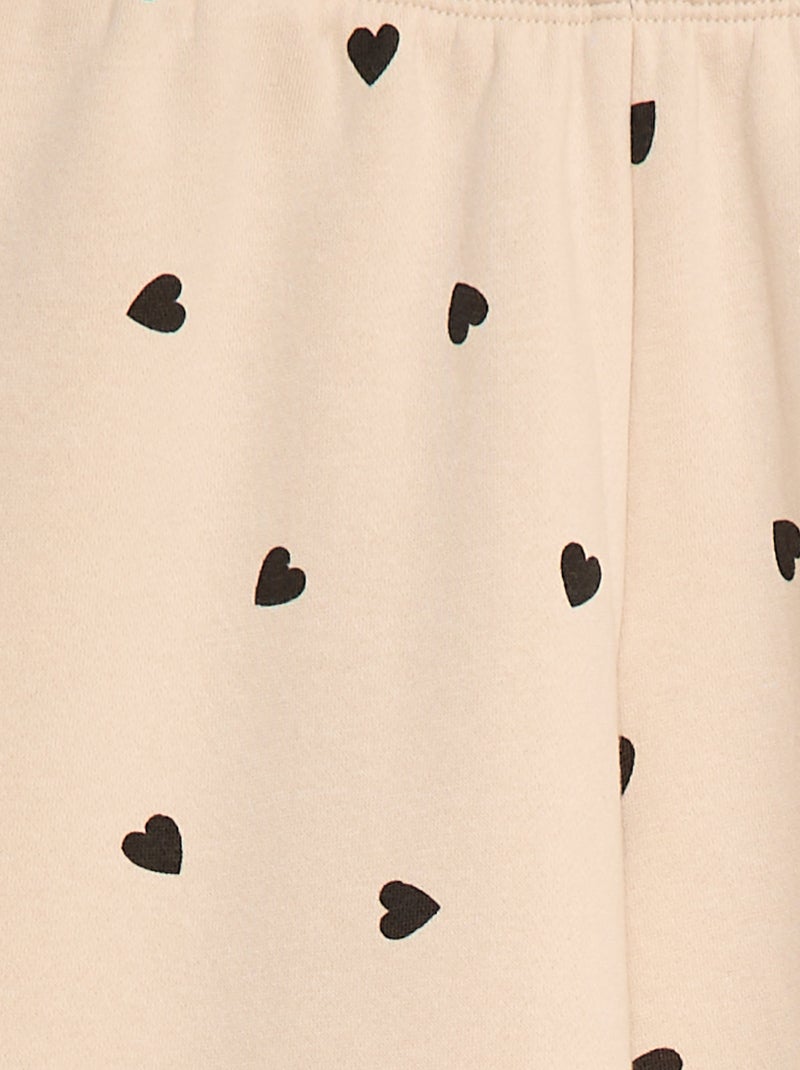 Joggingbroek van sweatstof met zachte, geruwde binnenzijde Biege - Kiabi