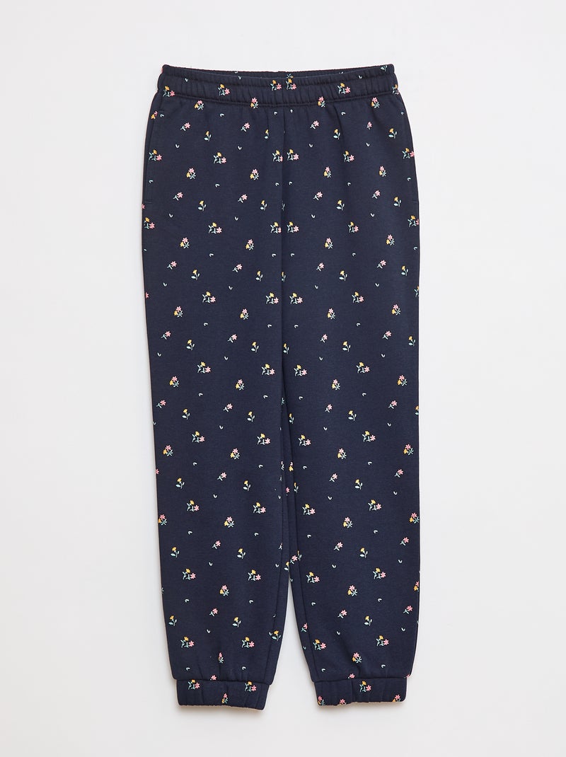 Joggingbroek van sweatstof met zachte, geruwde binnenzijde Blauw - Kiabi
