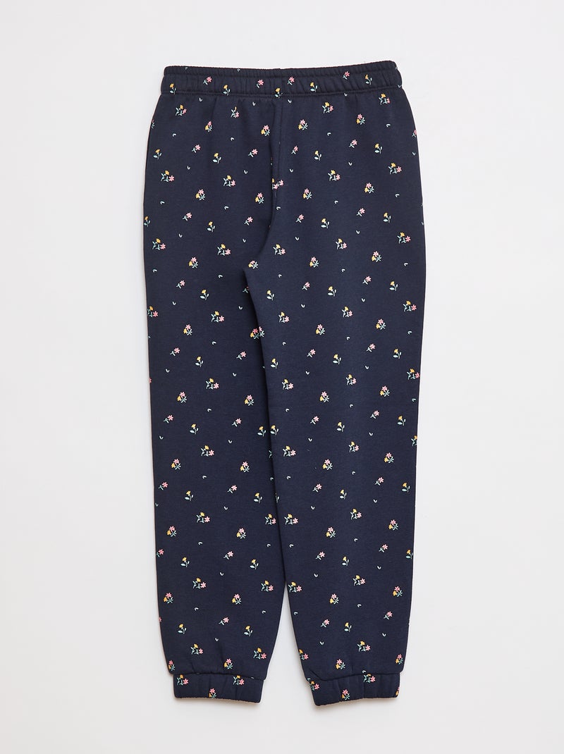 Joggingbroek van sweatstof met zachte, geruwde binnenzijde Blauw - Kiabi