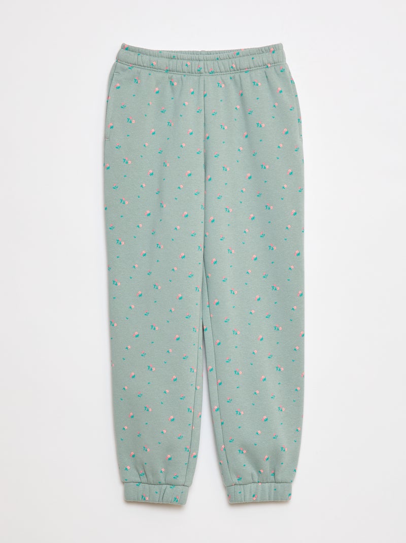 Joggingbroek van sweatstof met zachte, geruwde binnenzijde Blauw - Kiabi
