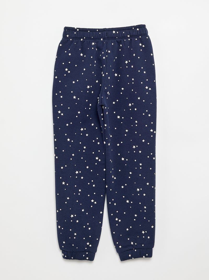 Joggingbroek van sweatstof met zachte, geruwde binnenzijde Blauw - Kiabi