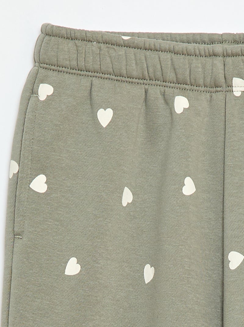 Joggingbroek van sweatstof met zachte, geruwde binnenzijde Groen - Kiabi