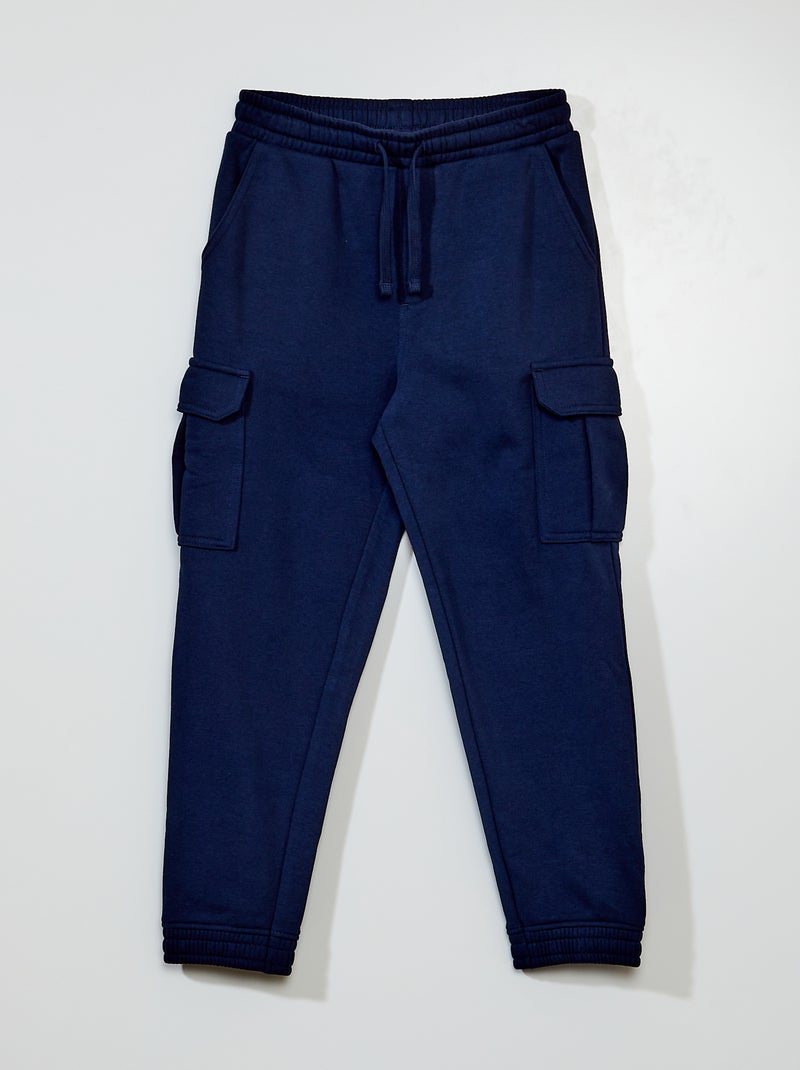 Joggingbroek van sweatstof met zakjes blauw - Kiabi