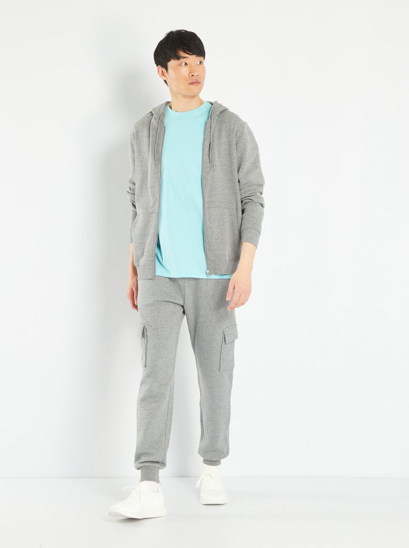 Joggingbroek van sweatstof met zakjes GRIJS - Kiabi