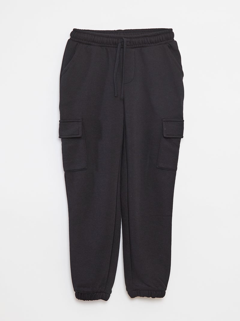 Joggingbroek van sweatstof met zakjes zwart - Kiabi