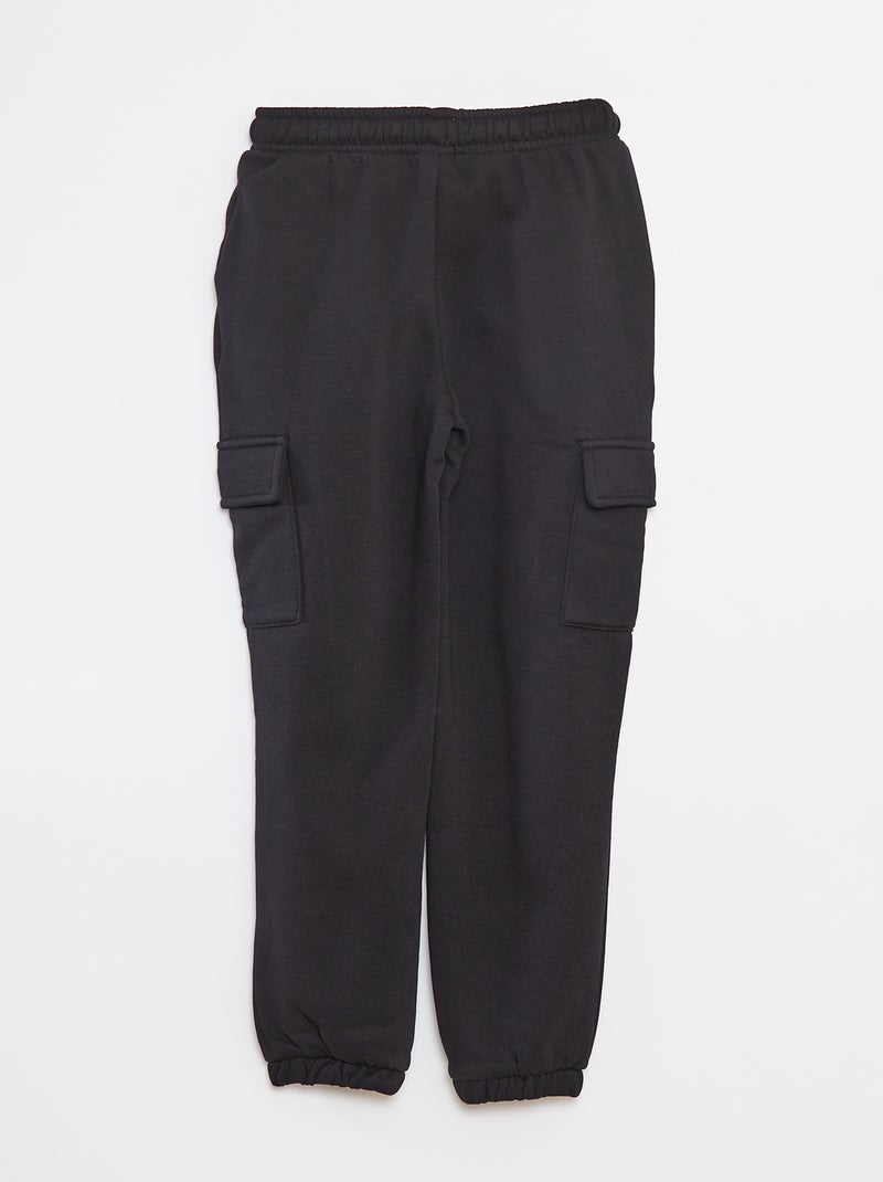 Joggingbroek van sweatstof met zakjes zwart - Kiabi
