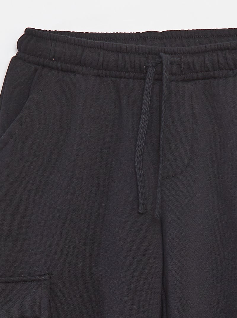Joggingbroek van sweatstof met zakjes zwart - Kiabi