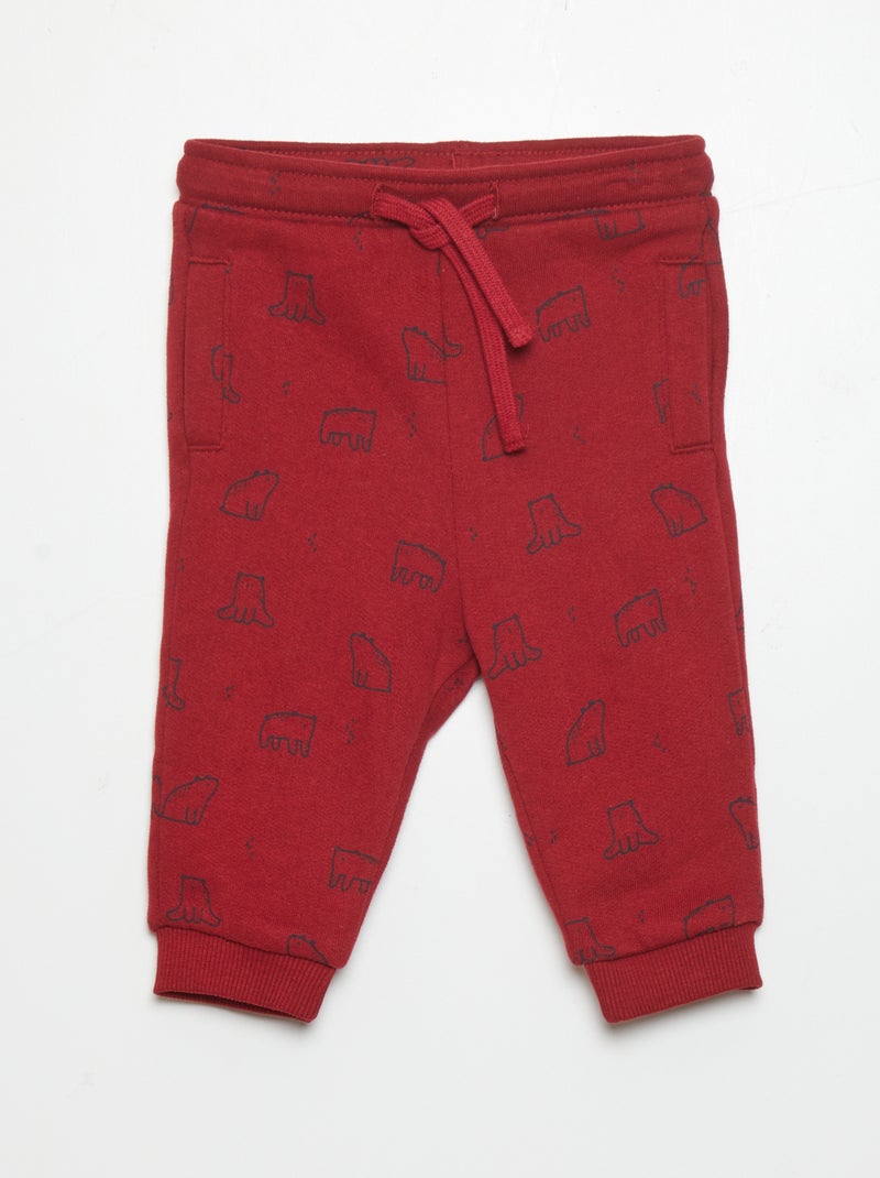 Joggingbroek van sweatstof ROOD - Kiabi