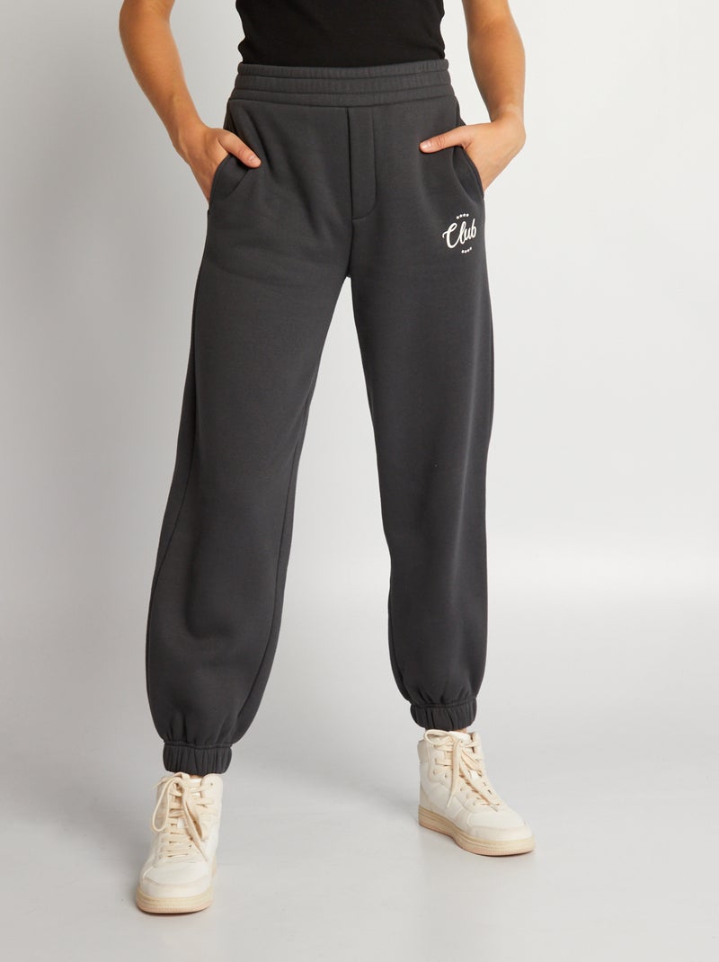 Joggingbroek van sweatstof Zwart - Kiabi