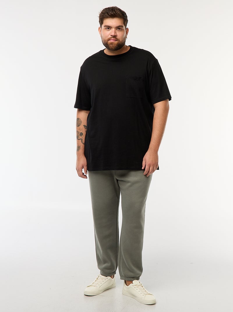 Joggingbroek van warme fleece met zakken Groen - Kiabi