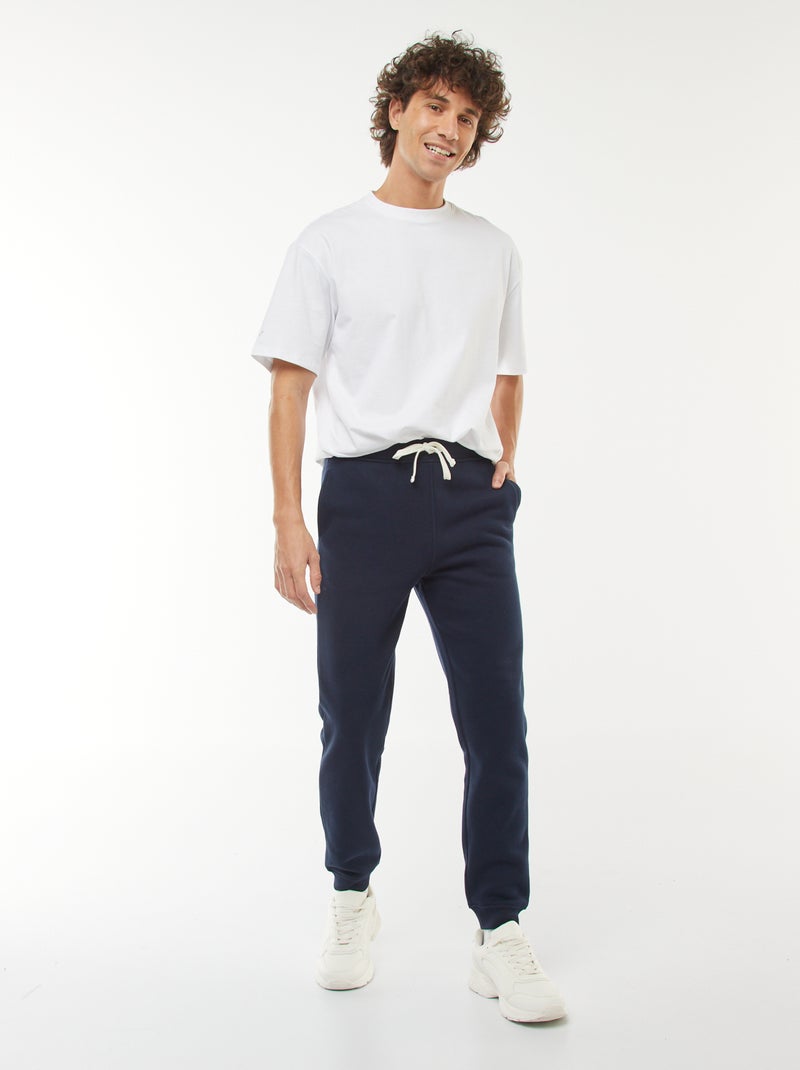Joggingbroek van warme sweatstof Blauw - Kiabi