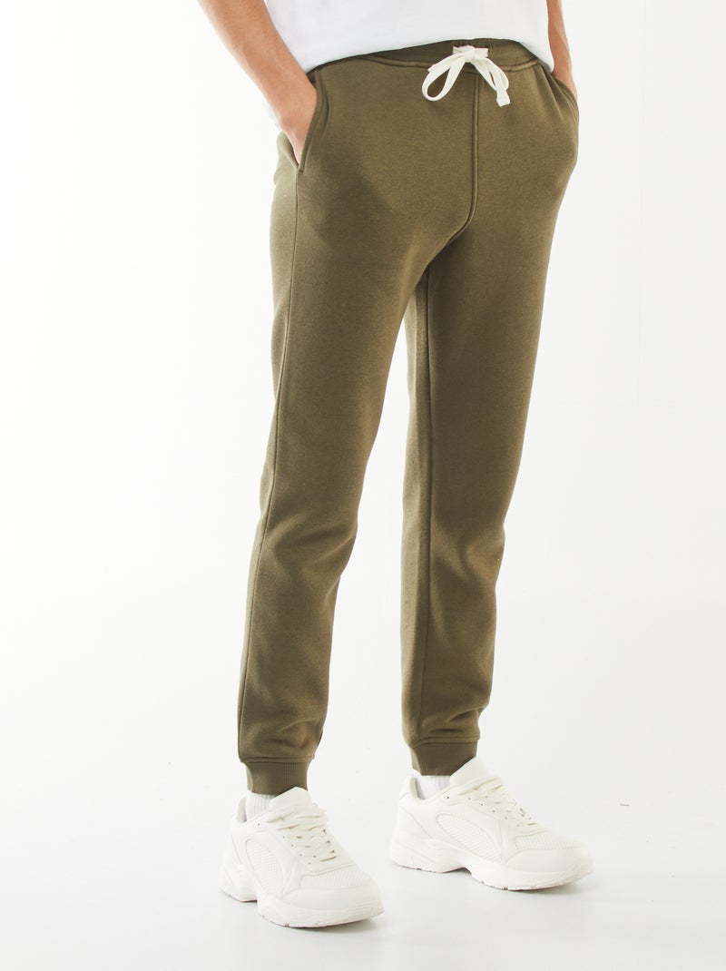 Joggingbroek van warme sweatstof Kaki - Kiabi