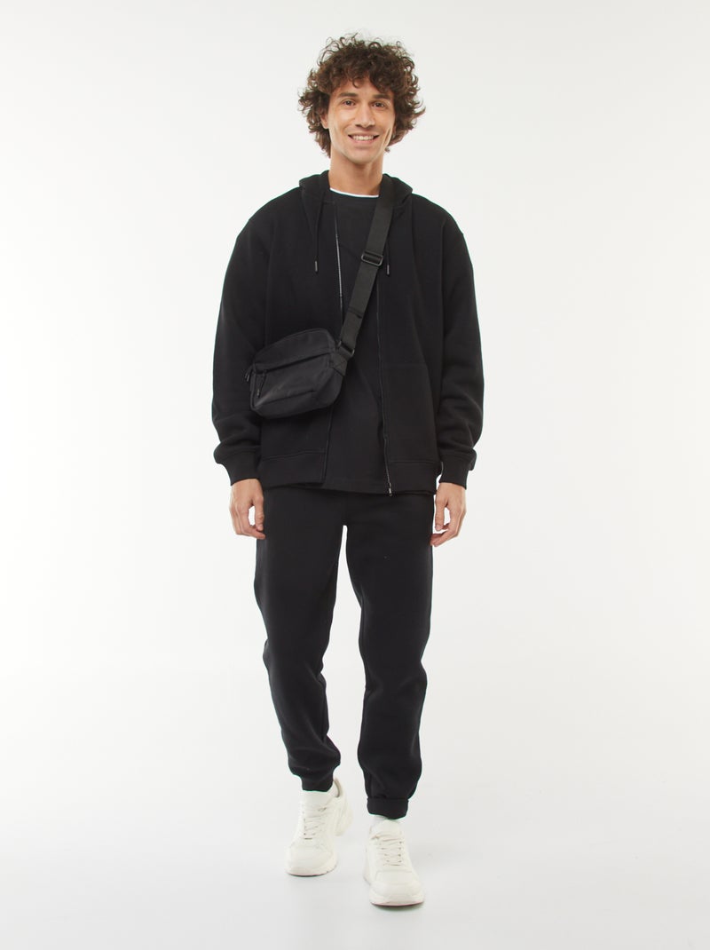 Joggingbroek van warme sweatstof zwart - Kiabi