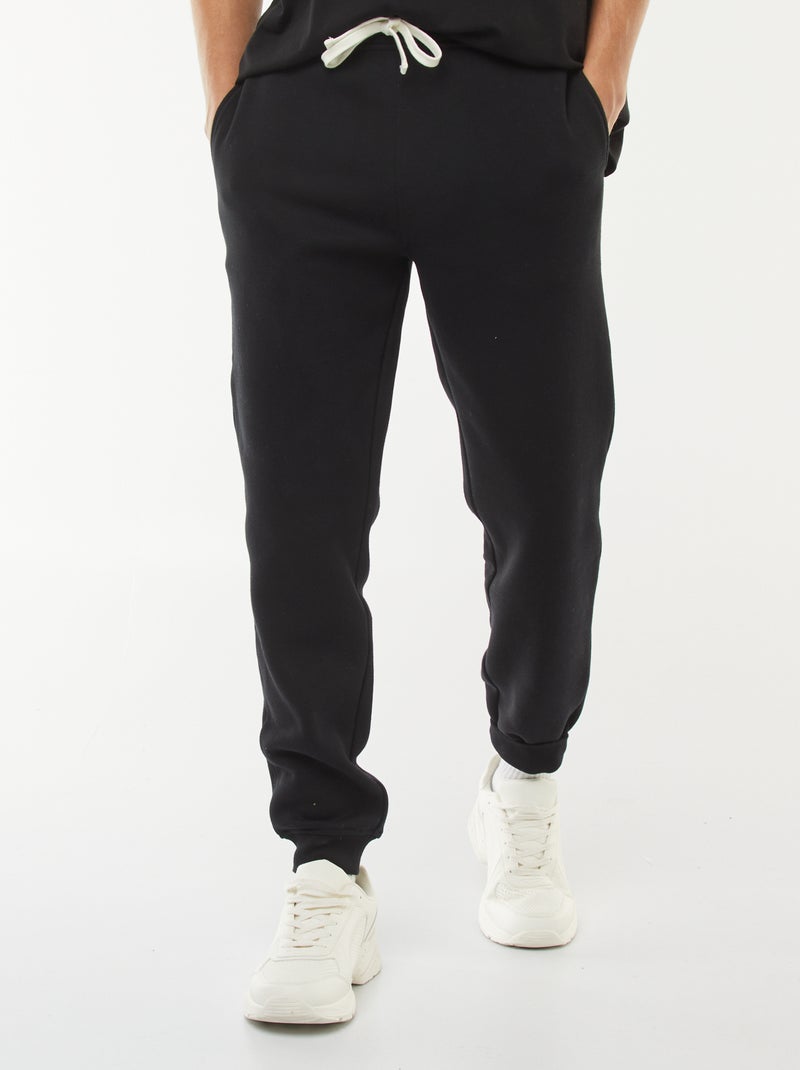 Joggingbroek van warme sweatstof zwart - Kiabi
