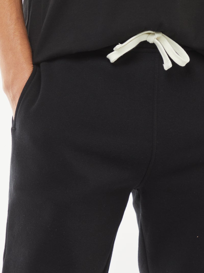Joggingbroek van warme sweatstof zwart - Kiabi