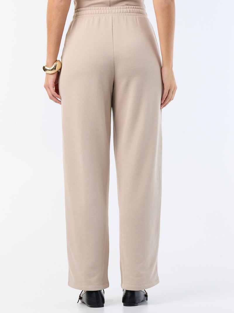 Joggingbroek van zware jerseystof Biege - Kiabi
