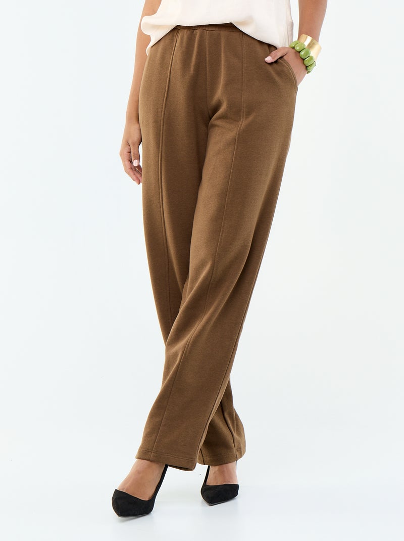 Joggingbroek van zware jerseystof Bruin - Kiabi