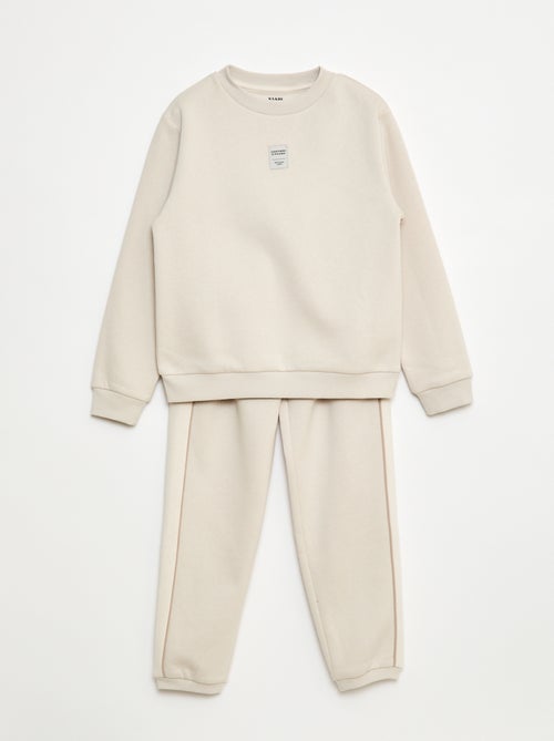 Joggingpak van geruwde fleece - Sweater + broek - 2-delig - Kiabi
