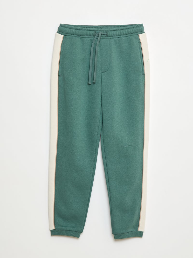 Joggingpak van geruwde fleece - Sweater + broek - 2-delig Groen - Kiabi