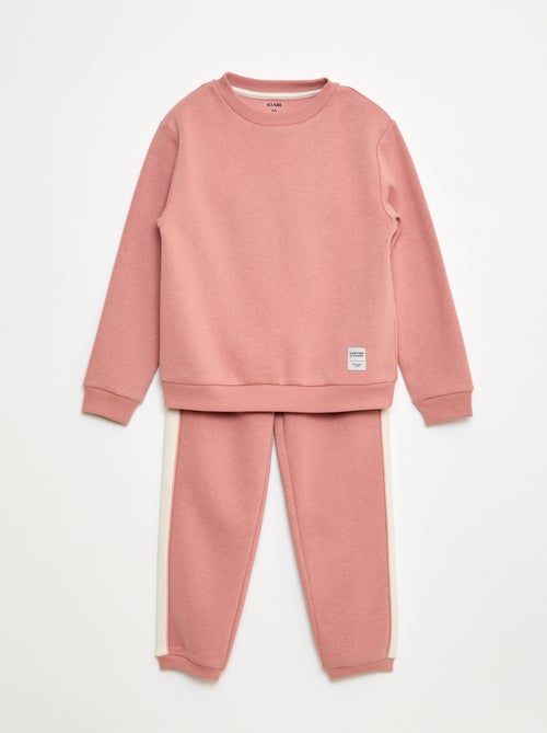 Joggingpak van geruwde fleece - Sweater + broek - 2-delig - Kiabi