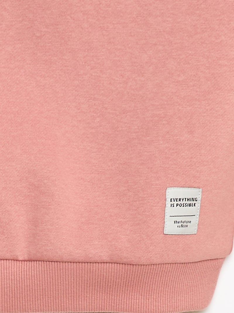 Joggingpak van geruwde fleece - Sweater + broek - 2-delig Rose - Kiabi