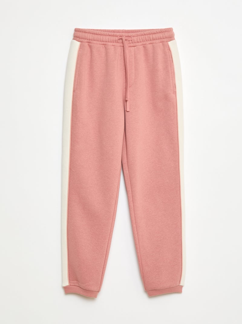Joggingpak van geruwde fleece - Sweater + broek - 2-delig Rose - Kiabi