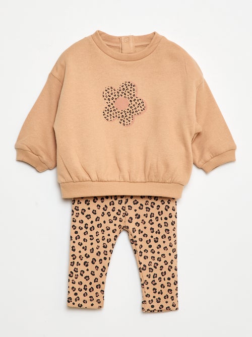 Joggingpak van sweatstof + legging - 2-delig - Kiabi