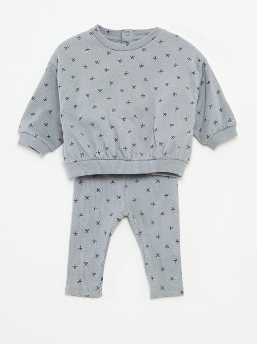 Joggingpak van sweatstof + legging - 2-delig - Kiabi