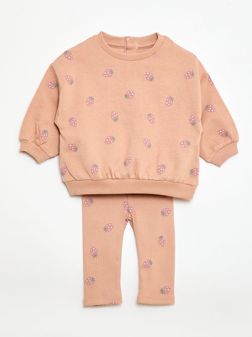 Joggingpak van sweatstof + legging - 2-delig - Kiabi