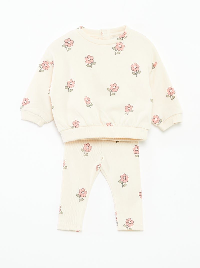 Joggingpak van sweatstof + legging - 2-delig Rose - Kiabi