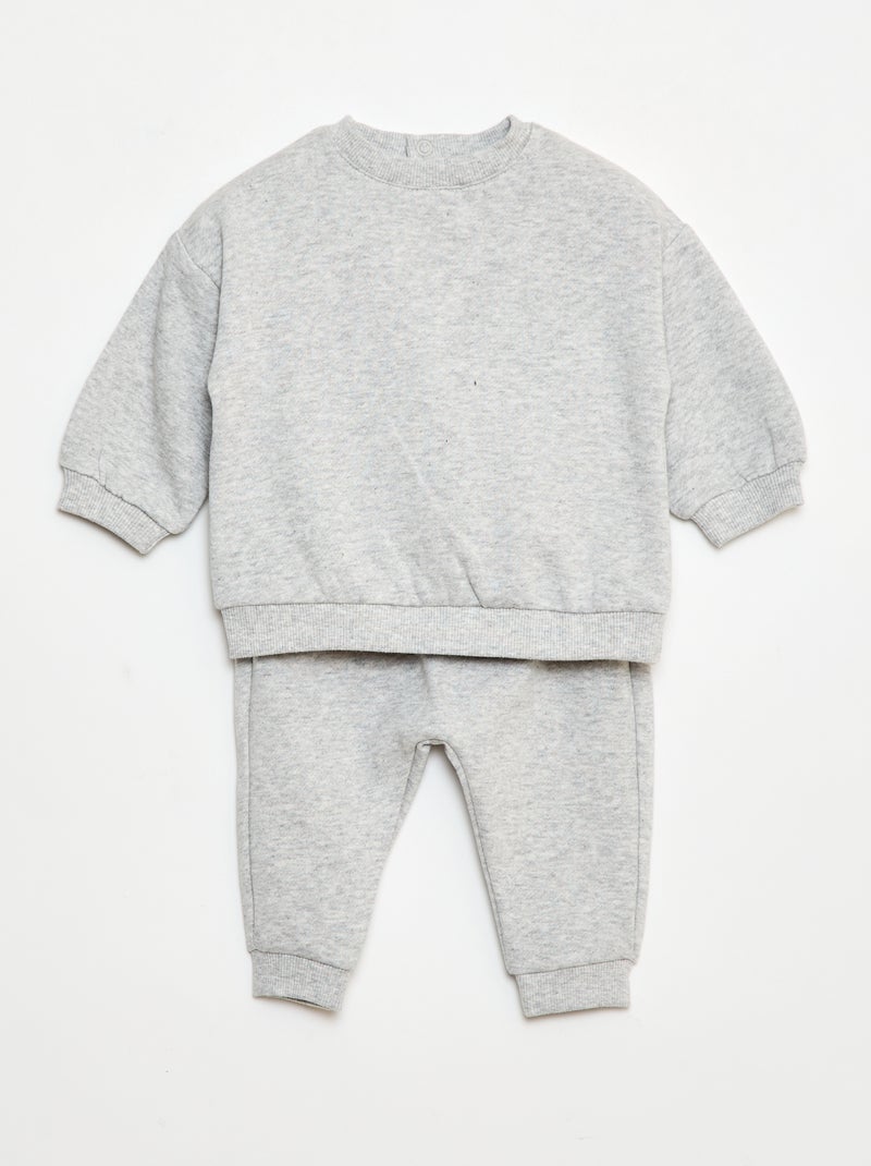 Joggingpakje met sweater + broek - 2-delig Grijs - Kiabi