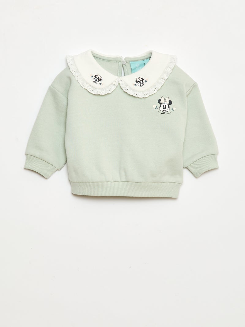 Joggingsetje - Sweater + broek + slabbetje 'Disney' 'Minnie' - 3-delig Groen - Kiabi