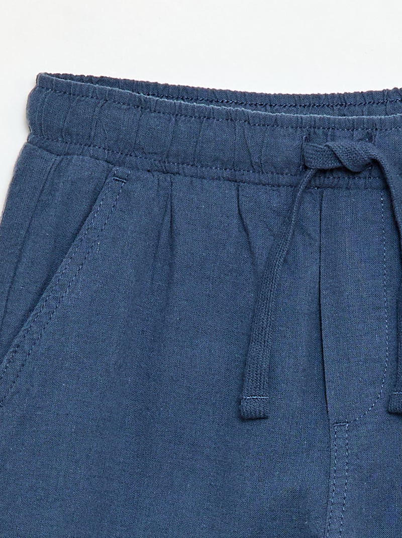 Jogpant van linnenmix Blauw - Kiabi