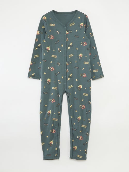 Jumpsuit met drukknopen – gemakkelijk aan te trekken collectie - Kiabi