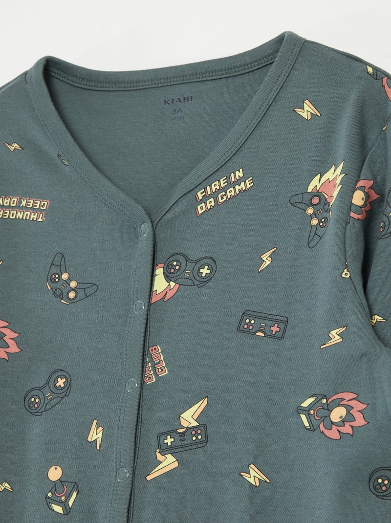 Jumpsuit met drukknopen – gemakkelijk aan te trekken collectie GROEN - Kiabi