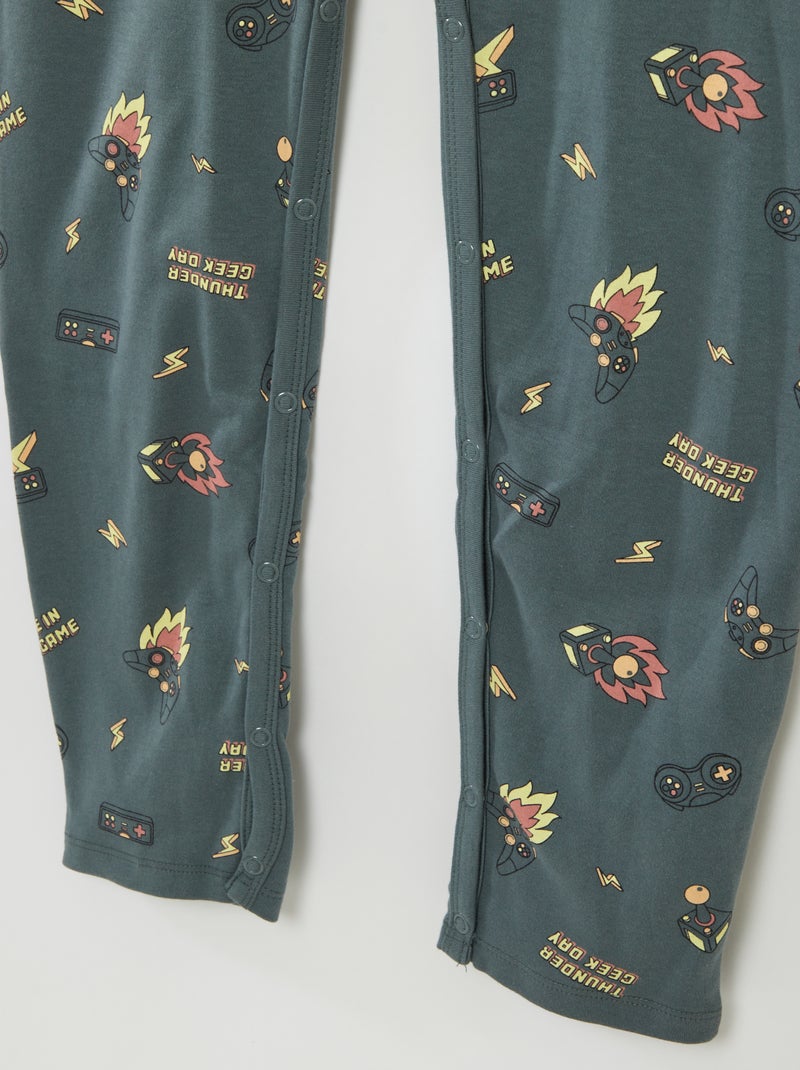 Jumpsuit met drukknopen – gemakkelijk aan te trekken collectie GROEN - Kiabi