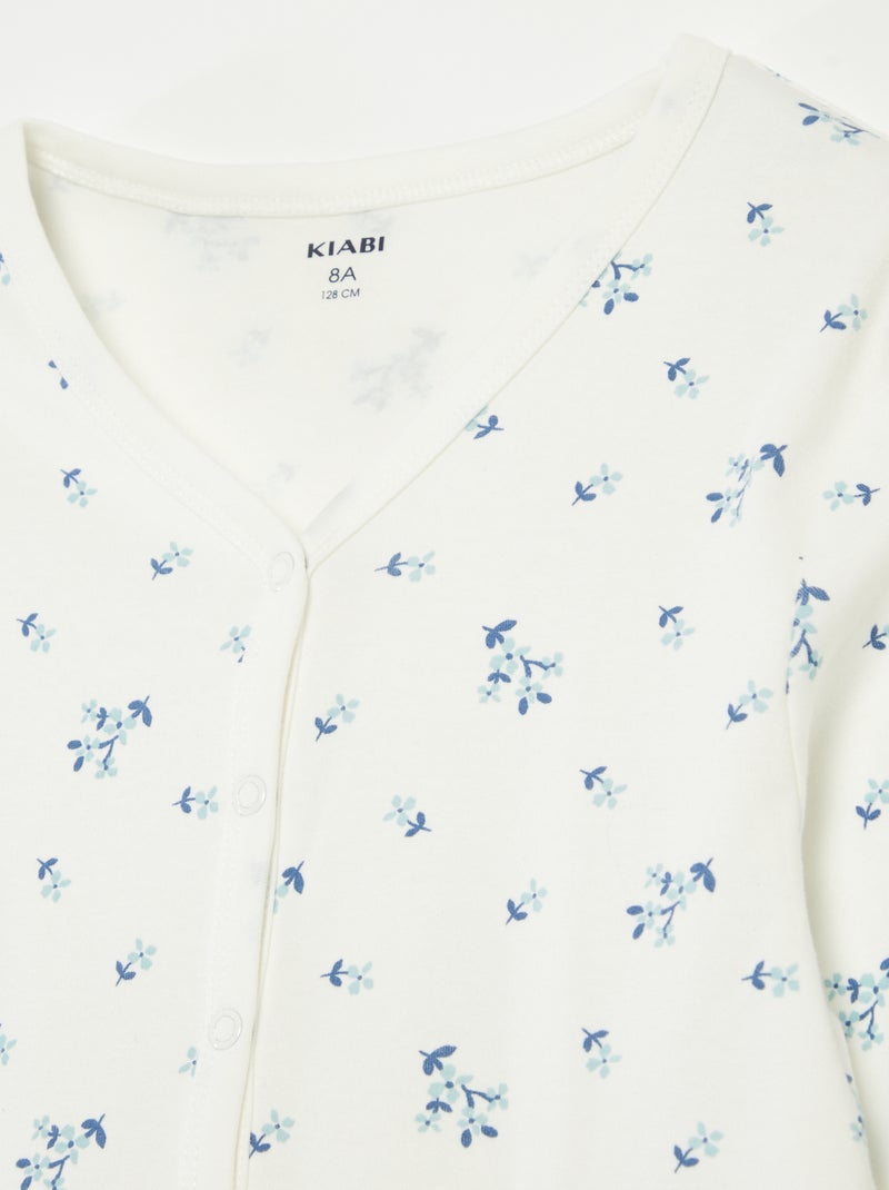 Jumpsuit met drukknopen – gemakkelijk aan te trekken collectie WIT - Kiabi