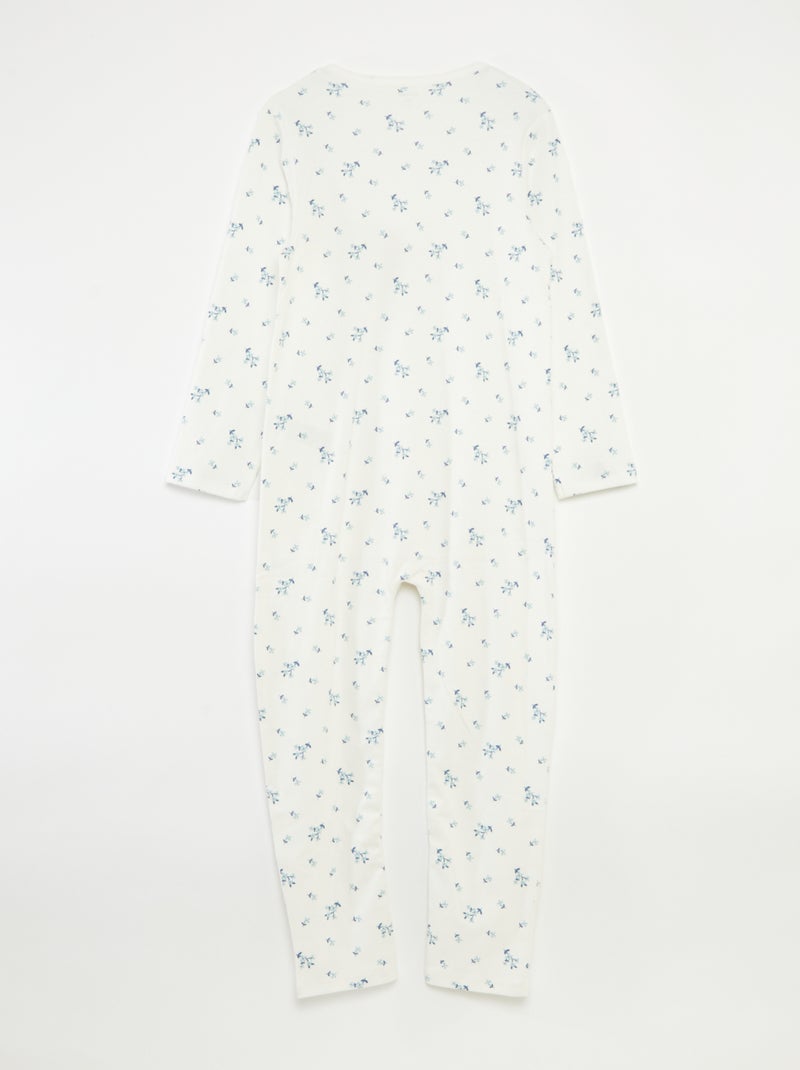 Jumpsuit met drukknopen – gemakkelijk aan te trekken collectie WIT - Kiabi