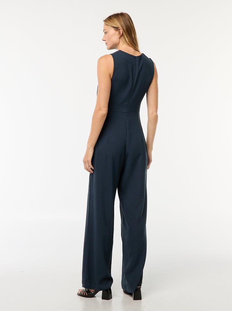 Jumpsuit met gedraaid effect Blauw - Kiabi