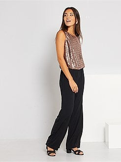 Jumpsuit met pailletten aan het bovenstuk - Kiabi