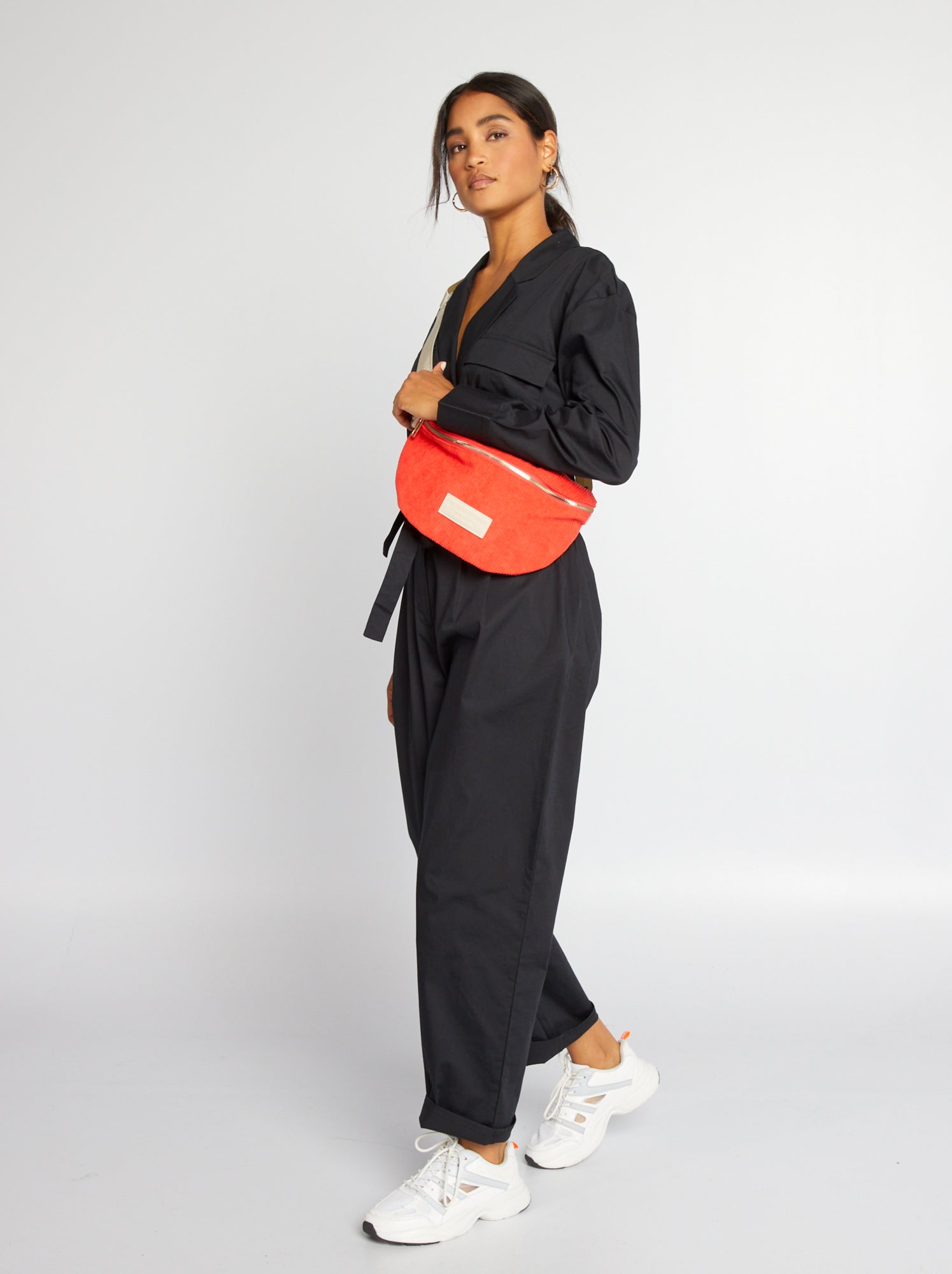 Jumpsuit met zakken met klepje - ZWART - 35.00€ - Kiabi