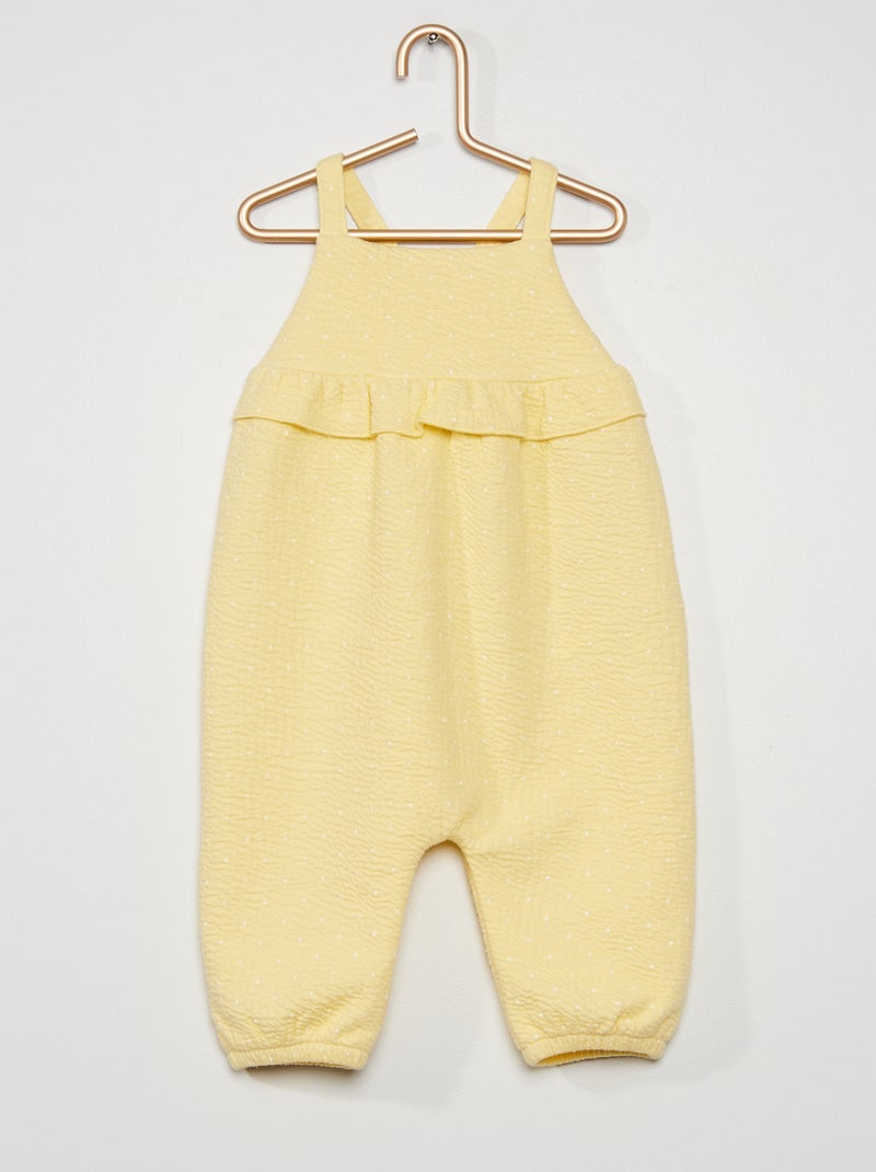 Jumpsuit van tricot met textuur GEEL - Kiabi