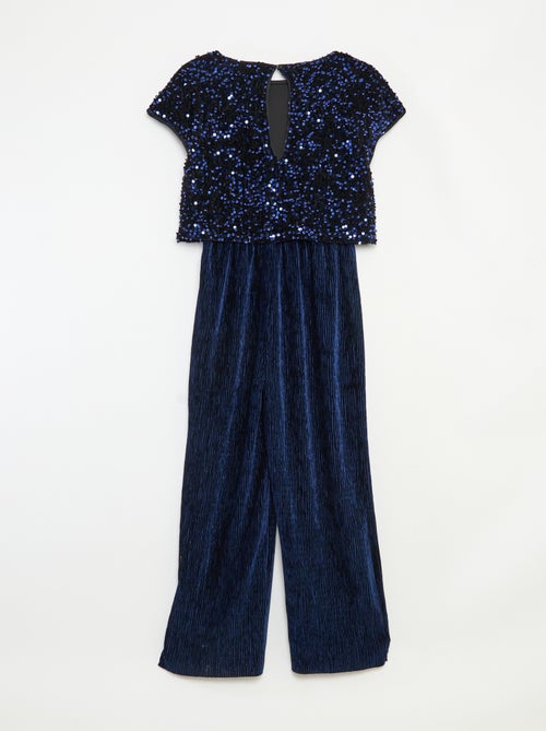 Jumpsuit van velours met lovertjes - Kiabi