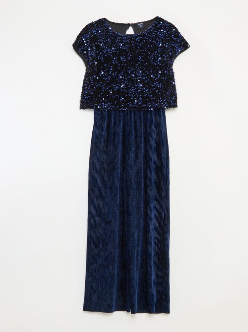 Jumpsuit van velours met lovertjes - Kiabi