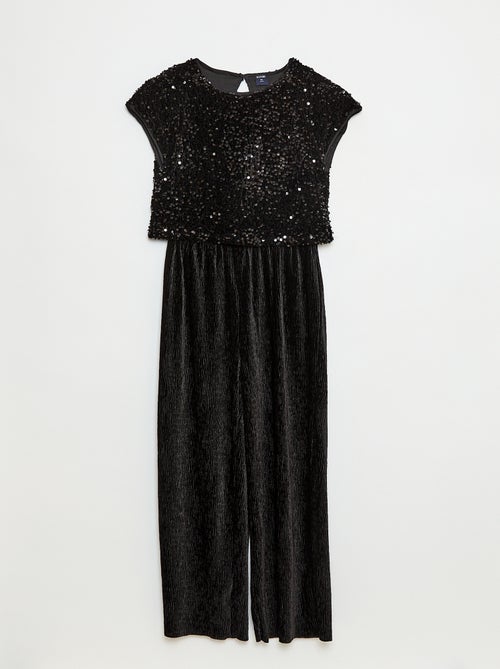 Jumpsuit van velours met lovertjes - Kiabi