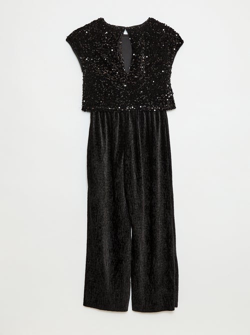 Jumpsuit van velours met lovertjes - Kiabi