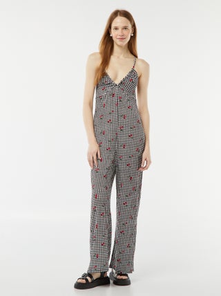 Jumpsuit van wafelstof